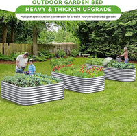 BTDVR 2 PCS 9 in 1 Tall 8×2×1.5ft Galvanized Raised Garden Bed Outdoor, Metal Raised Beds for Vegetables, Above Ground Garden Box for Flower, Steel Garden Bed for Gardening
