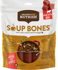 Rachael Ray Nutrish Soup Bones Dog Treats, Beef & Barley Flavor, 6 Bones