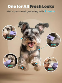 oneisall 4 in 1 Dog Grooming Kit with LCD Display – Essentials for Dogs - Purple - image 2