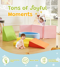 Elftopia foam climbing set with ball pit, stairs and ramps for toddlers in grey - view 18
