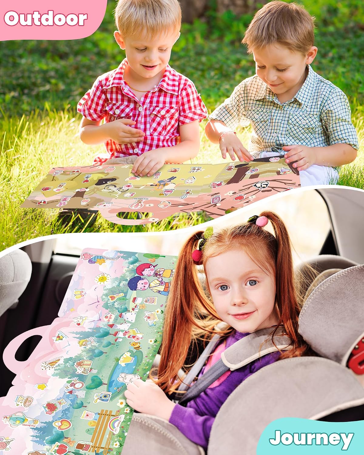 Walenced Reusable Sticker Book, Stickers for Kids - Valentines - image 2
