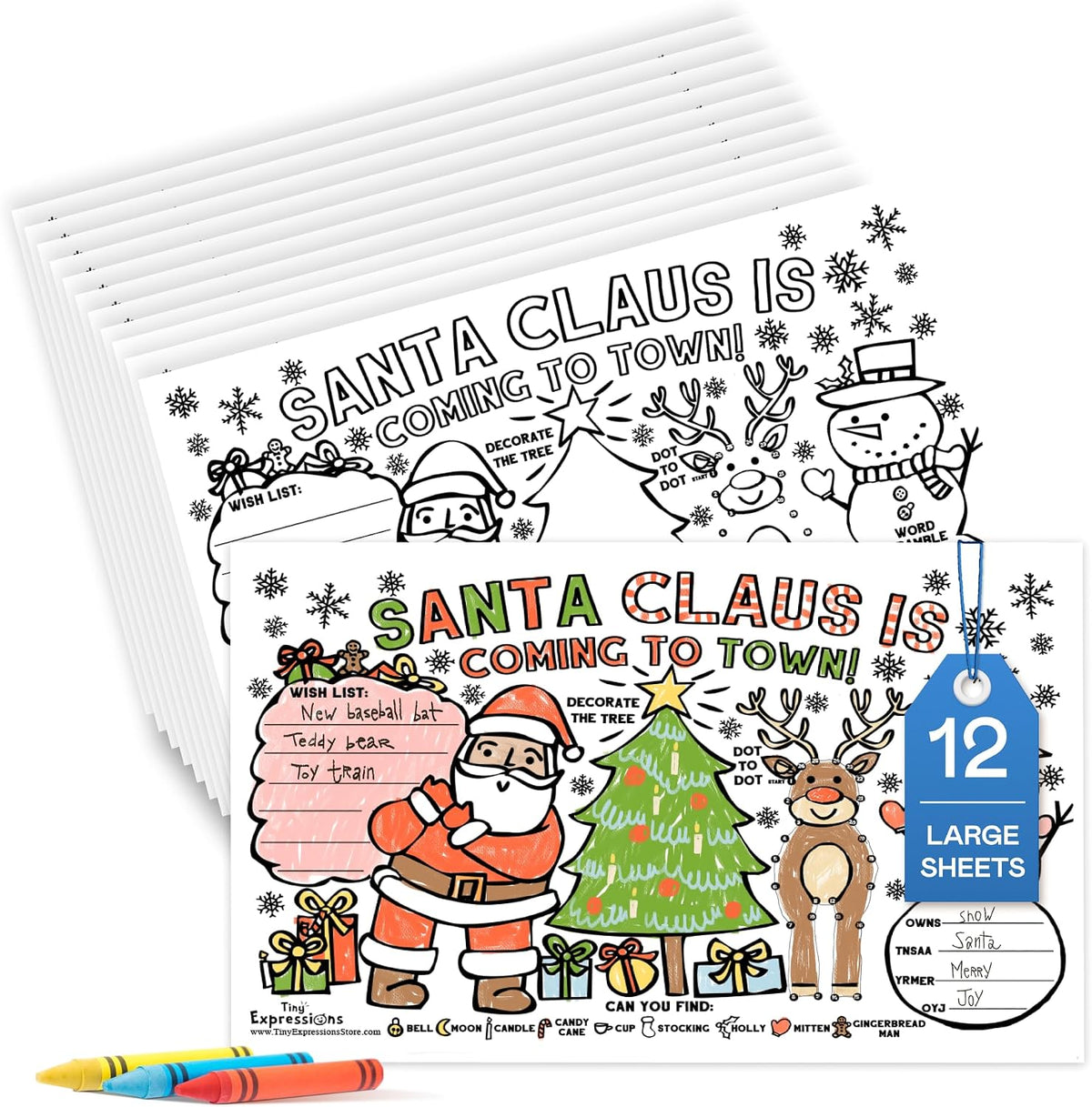 Tiny Expressions Thanksgiving coloring placemats set of 12 with turkey and activity games - view 3