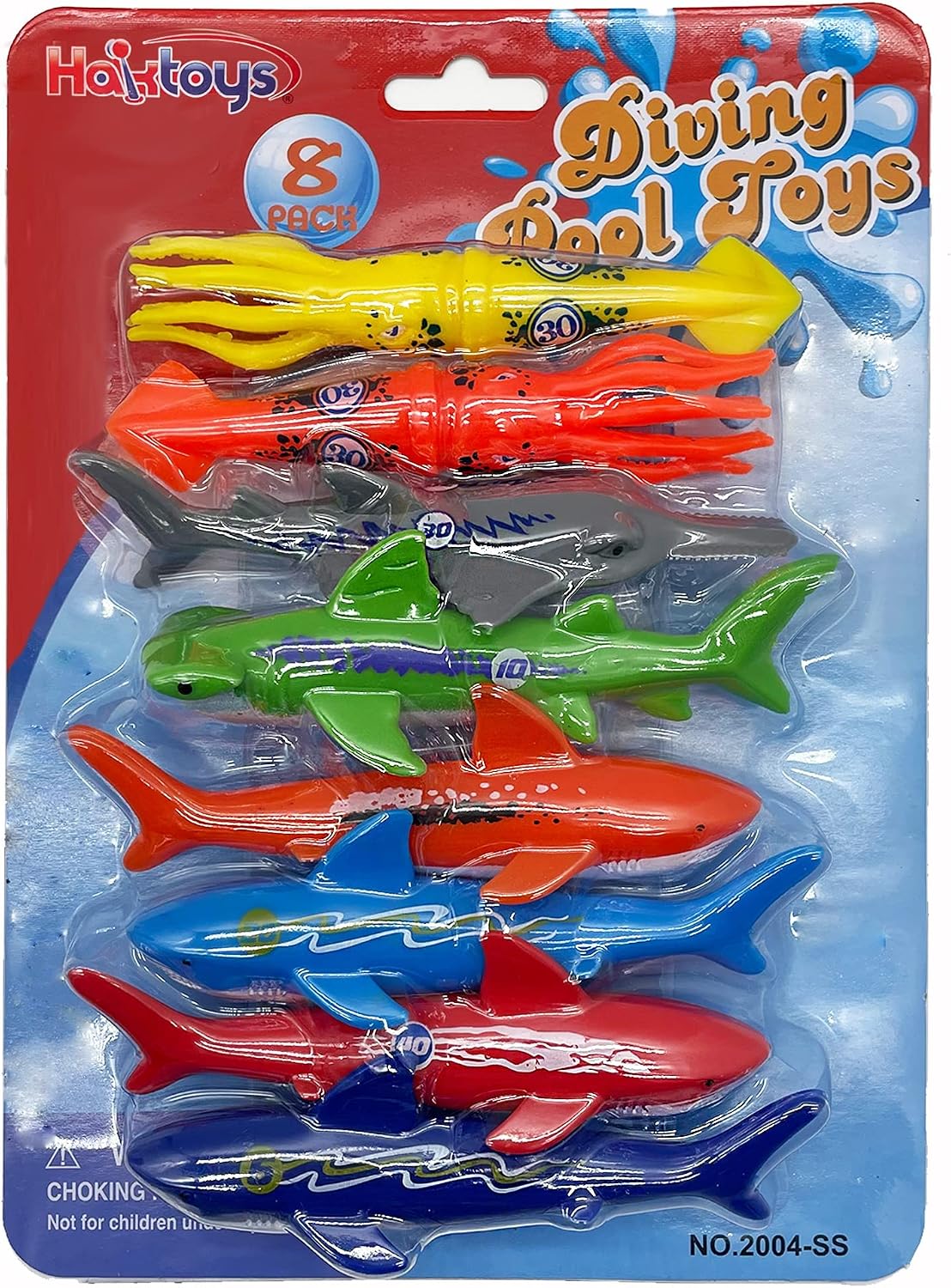 Haktoys Pool Diving Toy Set, Sinking Torpedoes for Kids & Adults - Multicolor Sharks/Squids - image 4