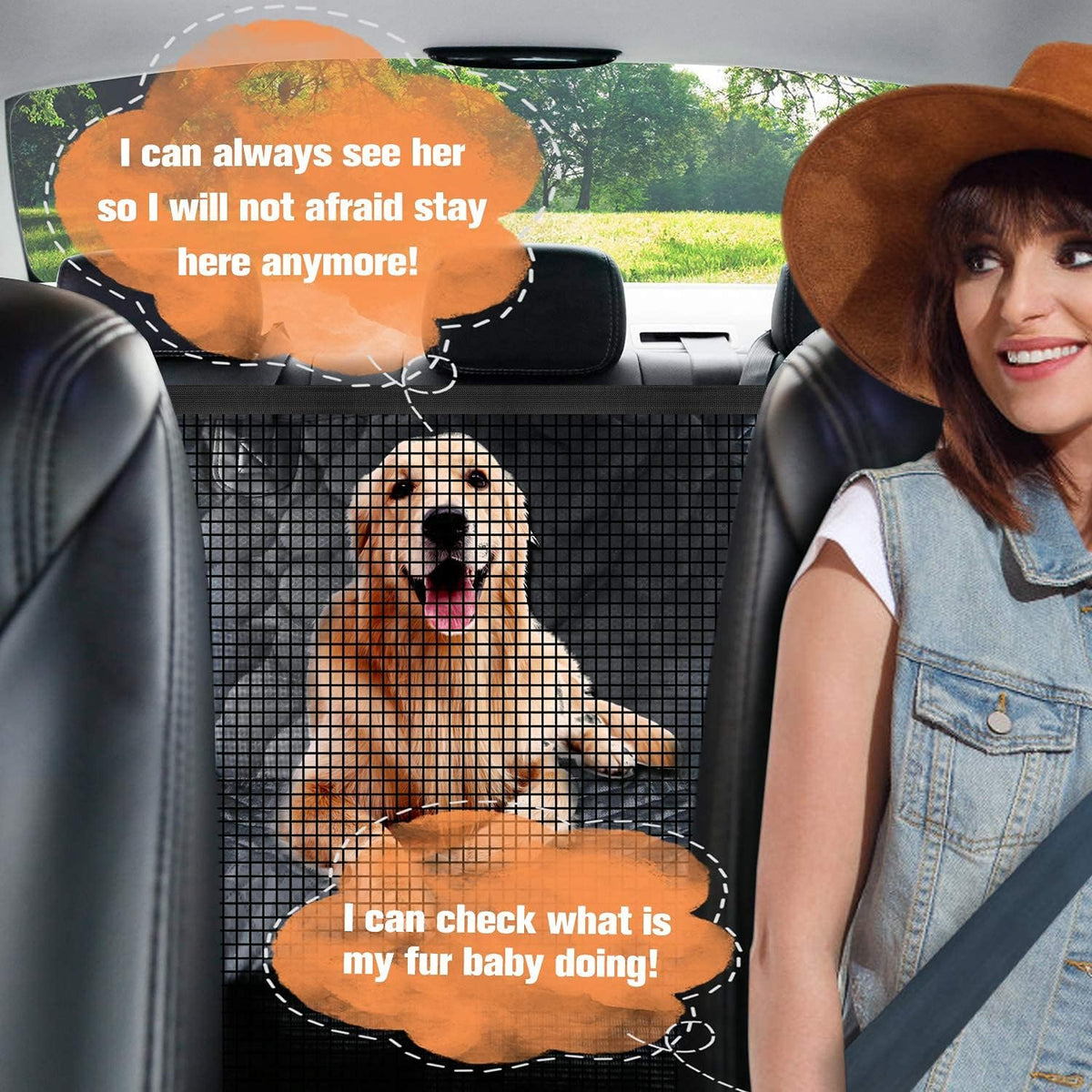Dog Car Seat Cover for Back Seat - black - image 3
