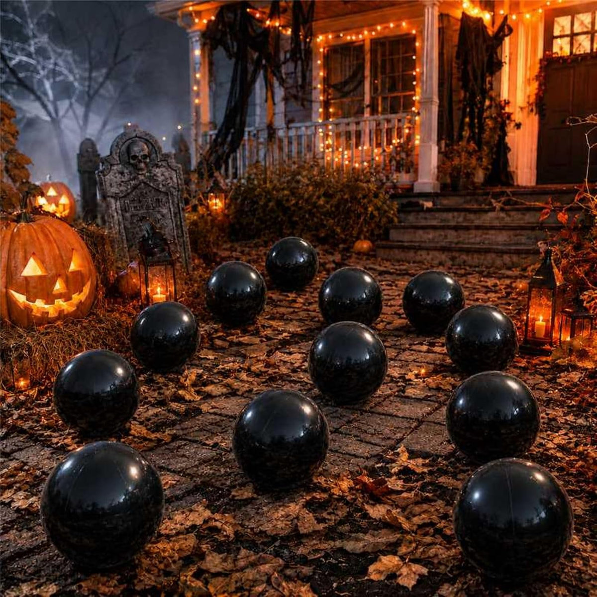 Yinder 24 Pcs Clear Beach Balls Inflatable Bubble Ball Decorations - Fresh / Black - image 2