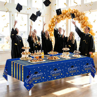 Childom 3 Pack Black and Gold Tablecloths for Events - Blue - image 4