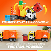 JOYIN Large Friction Powered Garbage Truck Toy Set - Orange - image 3