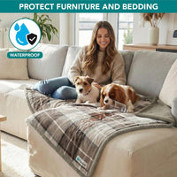 PetAmi Waterproof Dog Blanket for Medium Large Dog Pet, 60x40 - Large 60 X 40 Inches / Plaid Taupe - image 2