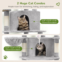 Globlazer Corner Stable Cat Tree Tower with Scratching Post, C51 - 66inch / Light Gray - image 4