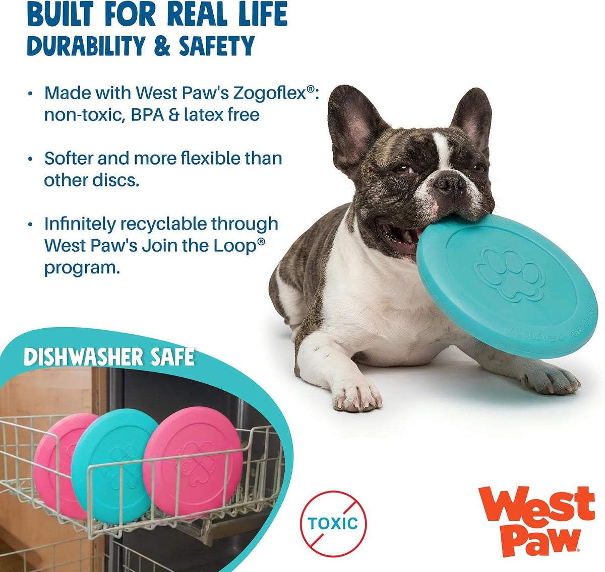 WEST PAW Zisc High-Flying Disc Dog Toy - Small / Geranium / 1 - image 3