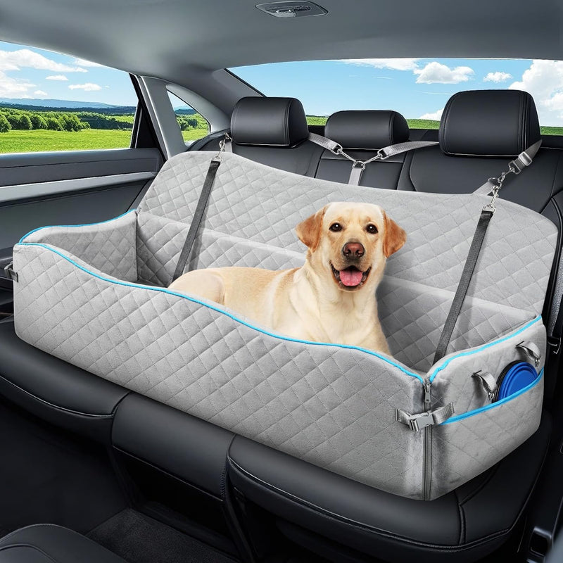 Dog Car Seat for Medium Dogs Up to 60 lb, Thick Cushion - Grey / XXL