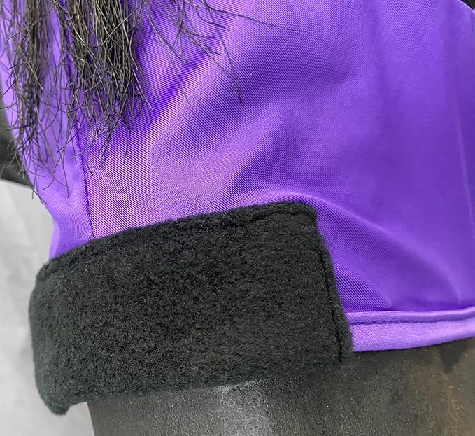Horse Mesh Fly Mask with Ears, Soft Lycra Mesh Mask Anti-UV with Ears Violet, Pony