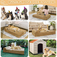 Orthopedic Dog Beds for Large Dogs - 48.0"L x 30.0"W x 7.0"TH / Premium Version-Khaki - image 4
