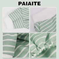 Blue Striped Dog Pajamas: 4-Legged Cotton Stretchable Jumpsuit Pjs - Black Striped / 2XL-(26~38lb) | Chest(~25.5") - image 4