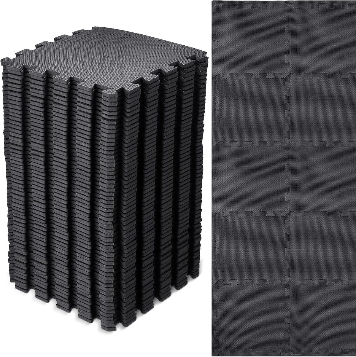 Nuanchu 60 PCS Kids Foam Puzzle Mat, Cream - Black