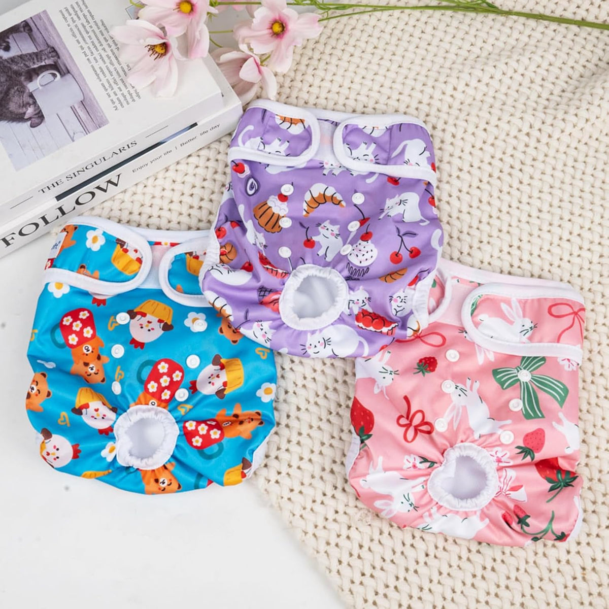 Pet Soft Female Dog Diapers, Puppy Diapers - New Animal / Medium:14''-19'' - image 4