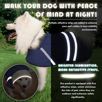 Dog Raincoat, Adjustable Rain Jacket with Hooded Double Layer for Large Medium Small Dogs Puppies - Navy / X-Large - image 2