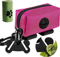 Dog Poop Bag Holder for Leash Attachment Dog Poop Bag Dispenser Dog Waste Bag Dispensers Dog Poop Bag Holders Fit Dog Leash Accessory With Hand Free Holder Carriers (Black) Pink