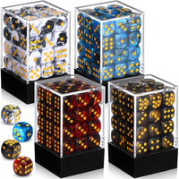 Foilswirl 144-piece 12mm mini dice set in brown, dark red, blue and gray with storage boxes - view 5