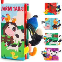 beiens Baby Books Toys, Tummy Time Touch and Feel Sensory Toys for Infant – Fun for Kids & Family - Farm