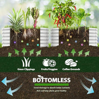 A ANLEOLIFE 2-Pack 4ft x 18” Tall Galvanized Raised Garden Beds Outdoor, Round Metal Planter Box for Planting Vegetables Flowers Herb, Anti-Rust & Easy-Setup, Antique White