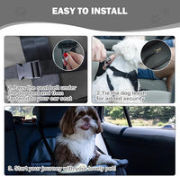 2 and 1 Center Console Dog Car Seat & Carrier for Small Dogs, Large Leather Dog Car Bed with Storage Pocket, Waterproof PVC Leather Seat Travel Bed for Front & Back Seat, Clip-On Safety Leash