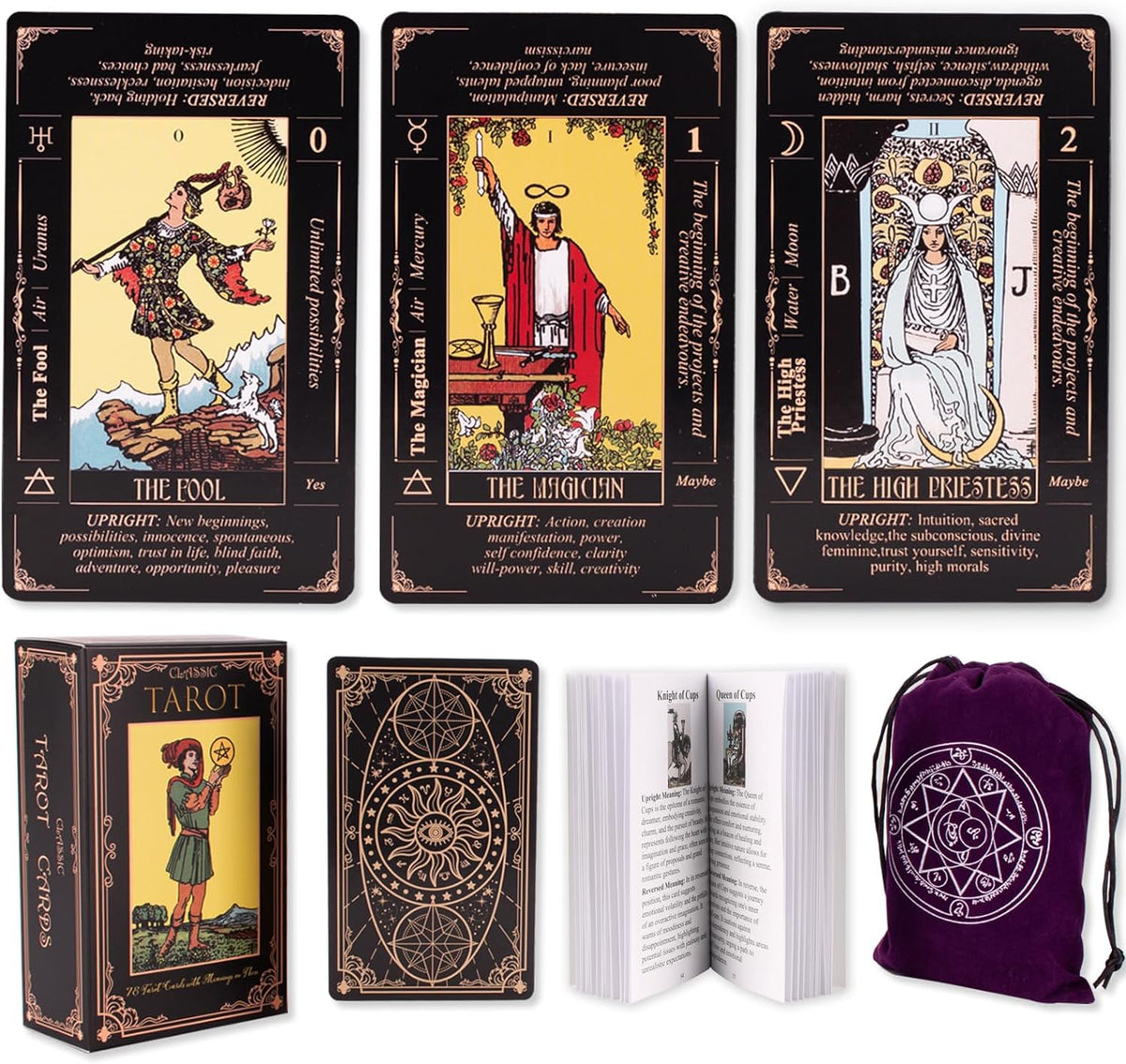 Tarot Cards for Beginners, Classic Tarot Deck with Meanings
