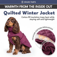 Spark Paws Quilted Dog Winter Coat - Magenta / Large - image 4