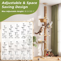 Cat Tree Floor to Ceiling, Cat Tower with Hammock & Perch - image 4