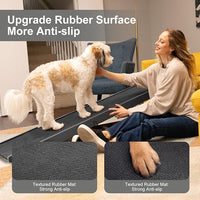Aboron Antislip Folding Dog Ramp, Adjustable Pet Ramp for Bed/Couch/Car, Rubber Mat with High Traction, Great for Small & Large Old Dogs & Cats, Supports up to 200 lbs,63" Long