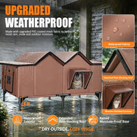 Outdoor Heated Cat House for Outside - Tan / XXL - image 3
