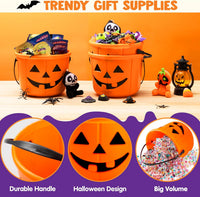 JOYIN 6 pack Halloween jack o lantern trick or treat pumpkin buckets with handles - view 7