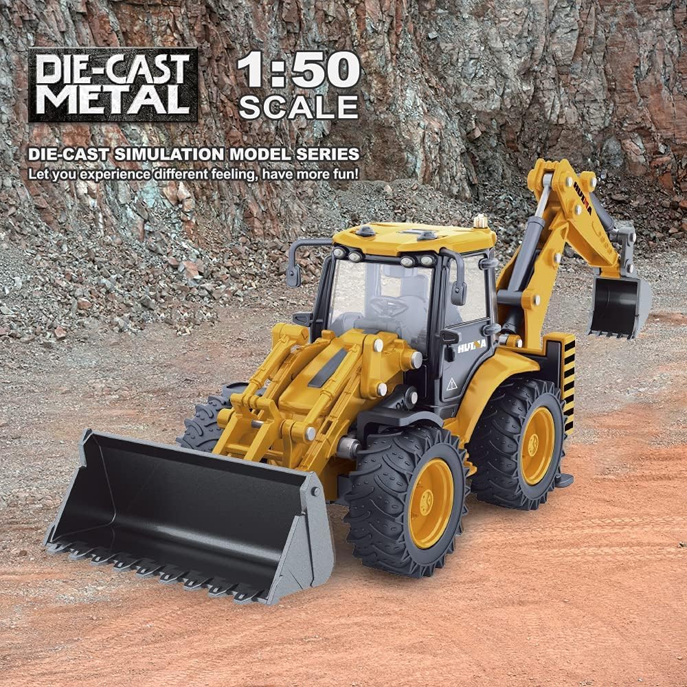 Dollox Die-cast Excavator Backhoe Front Loader Truck 1/50 Metal - Excavator Backhoe - image 2