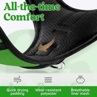 rabbitgoo Dog Harness Small Sized, No Pull Dog Vest with 3 Buckles, Adjustable Soft Padded Pet Harness with Easy Control Handle and Reflective Strips, Green, S