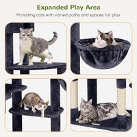 Globlazer Giant Cat Tree, 83 inch Cat Tree for Indoor Cats Large Adult, XXL Cat Tower with 9 Scratching Posts for 20lb+ Heavy Duty Large Adult Cats, F83, Dark Grey