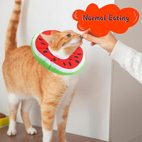 Cat Cone Collar Soft, Adjustable Cat Recovery Collars Kitten Cones to Stop Licking, Cute Donut E Collar After Surgery, Wound Healing Elizabethan Collar for Kittens (Watermelon, Medium)