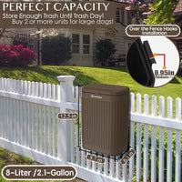 Wall Mount Dog Poop Trash Can Outside Odor Control - Espresso-Walnut Brown - image 4