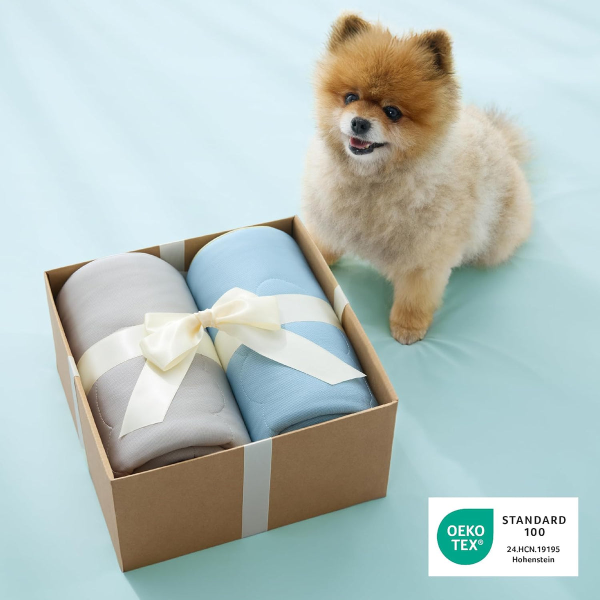 LE SURE ApexCloud Premium Cooling Blankets for Medium Dog Q-MAX>0.4 - S(25x35") / Light Blue - image 3