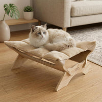 JSPYFITS Cat Cage Hammock with Ball - Chic Beige
