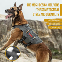 OneTigris No Pull Tactical Dog Harness for Medium Dogs - Grey / XL - image 2
