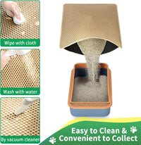 GRELY Cat Litter Mat,XL47''X 28'' Extra Large Litter Trapping Mat Kitty Rug – Daily Care for Cats - Khaki / 1'10" x 2'8" (M) - image 3