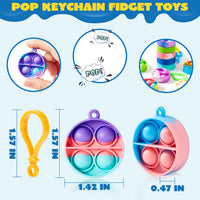 JOYIN Round Pop Fidget Keychain 30 Pack Pop Fidget Toys Bulk Party - image 2