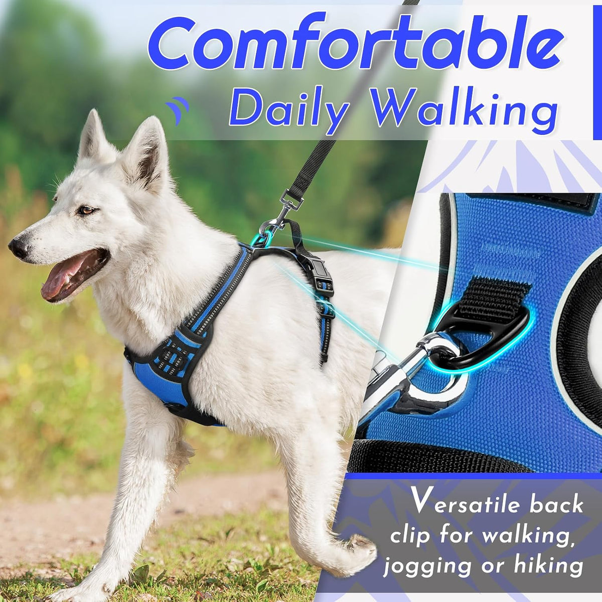 Eagloo Dog Harness for Large Dogs - Large / Blue - image 3