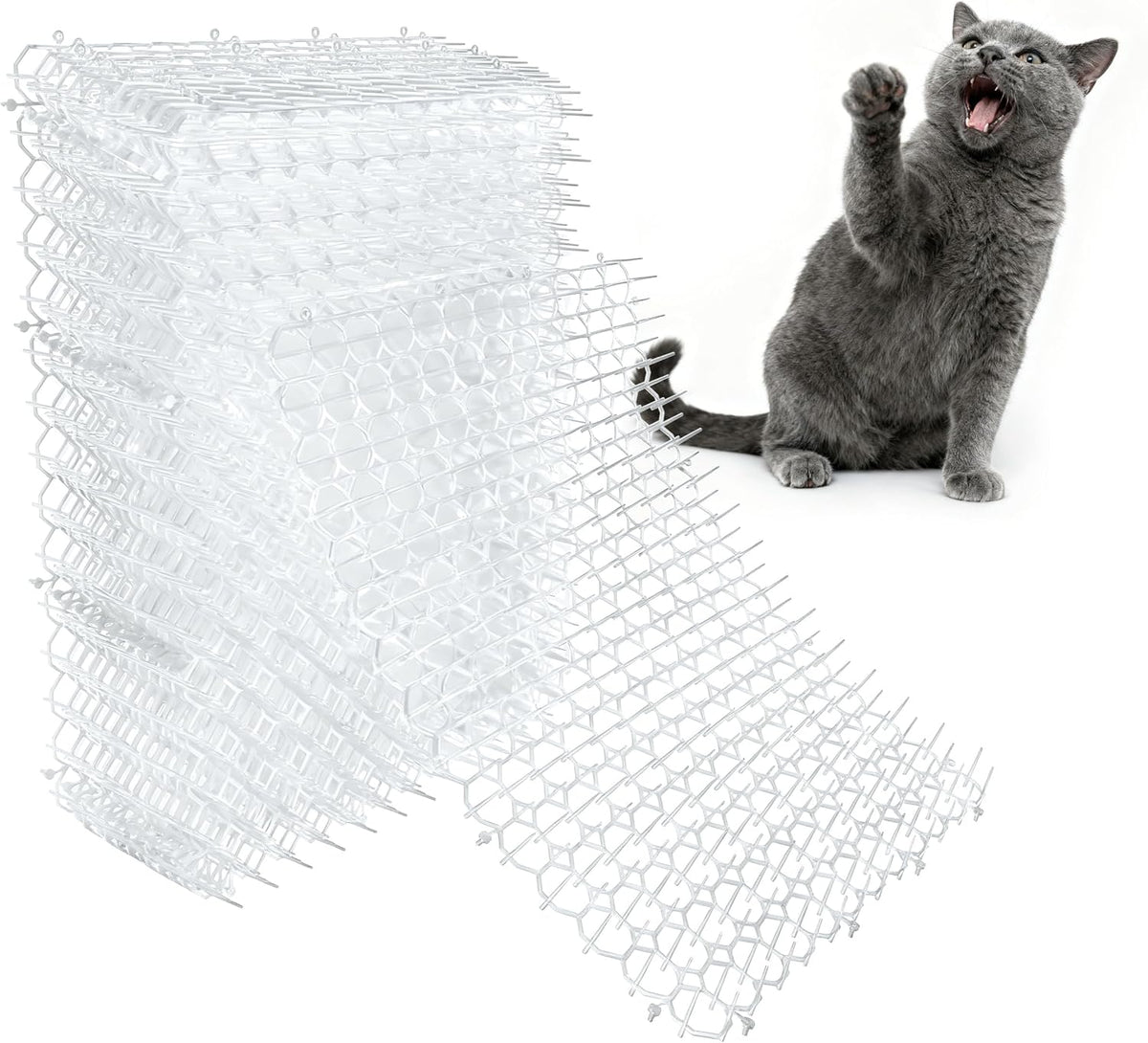 16 X 13 Inch Scat Mat for Cats - 12 Pack / Clear