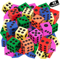 Big Foam Dice Set 24 Pack, Non-Toxic - 48 Pack