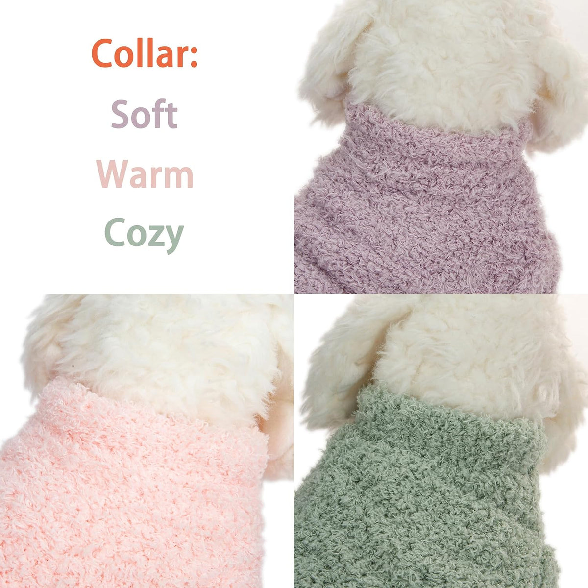 Dog Sweater, Dog Clothes for Medium Dogs Male or Boy - Light pink+Lake green+Light purple / Medium - image 4