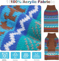 Dog Sweater - Winter Coat Apparel Clothes with Colorful Stripes for Cold Weather – Essentials for Dogs - Small / Brown - image 4