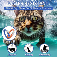 4 Pack Flea and Tick Collar for Cats, 32 Months Flea and Tick Treatment, Flea and Tick Prevention, Waterproof, Adjustable Flea and Tick Collar for Kittens, Blue & Orange