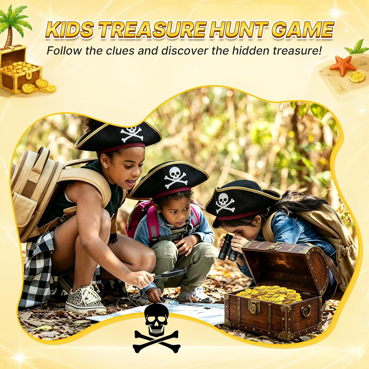 Geodurn 100 plastic pirate gold coins with embossed pirate design - view 12