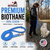 Biothane Leash, Brass, 6 ft x 5/8, Black – Essentials for Dogs - 1/2 / Light Blue - image 2